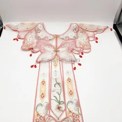 New Chinese Hanfu Accessories Luxury Embroidery Lace Imitation Pearl Collar Temperament Graduation Gown Yunjian Shawl Decorative