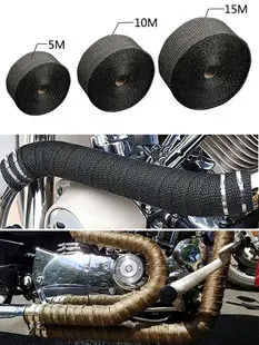 

5cmx5m Car Exhaust Pipe Insulation Thermal Heat Wrap Roll Insulation Cotton Banana Cloth Motorcycle Fiberglass Heat Shield Tape