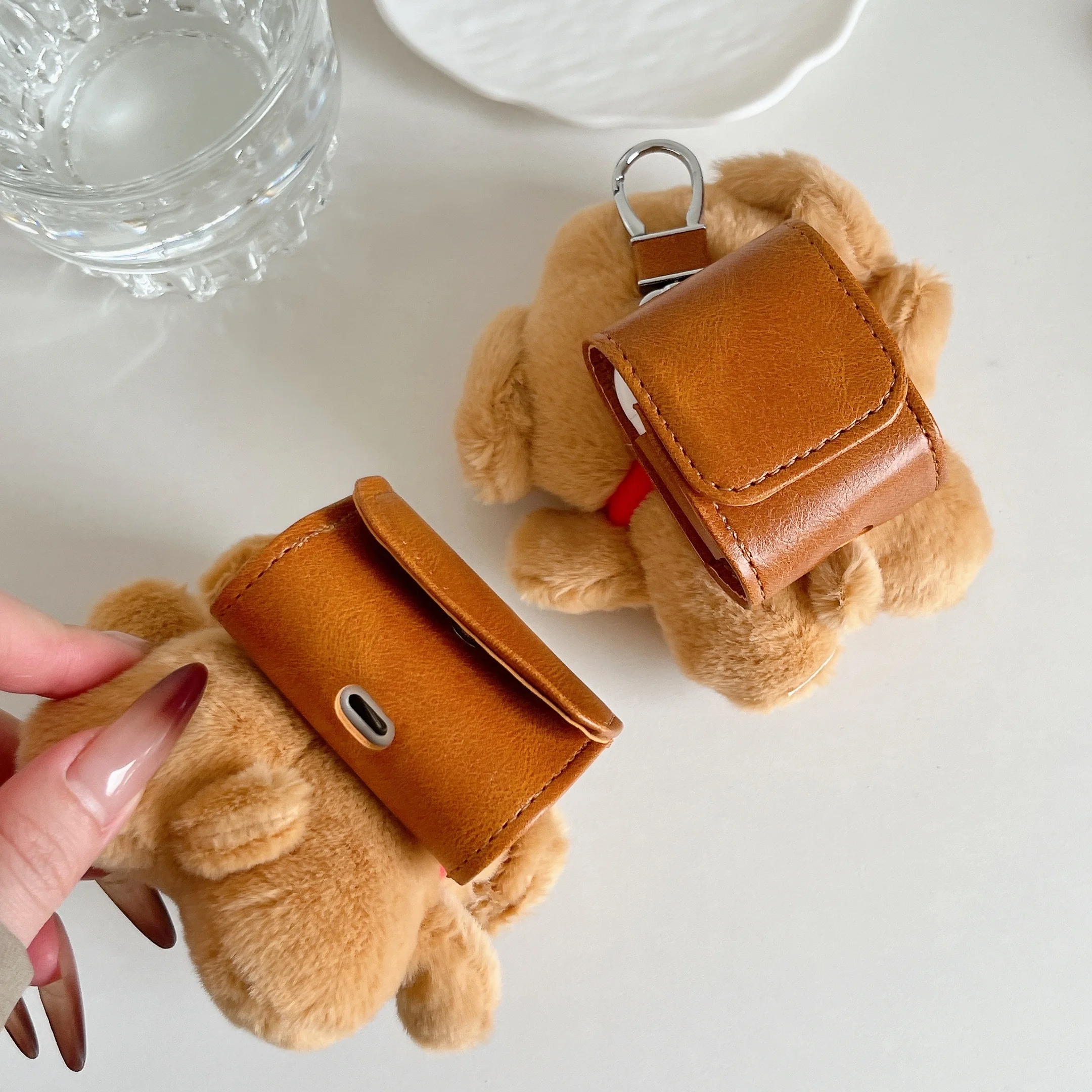 Korea Cute Plush Line Puppy Furry Earphone Case for Airpods Pro 3 1/2 3 4 Pro2 Bluetooth Headphone Charging Box Protective Cover