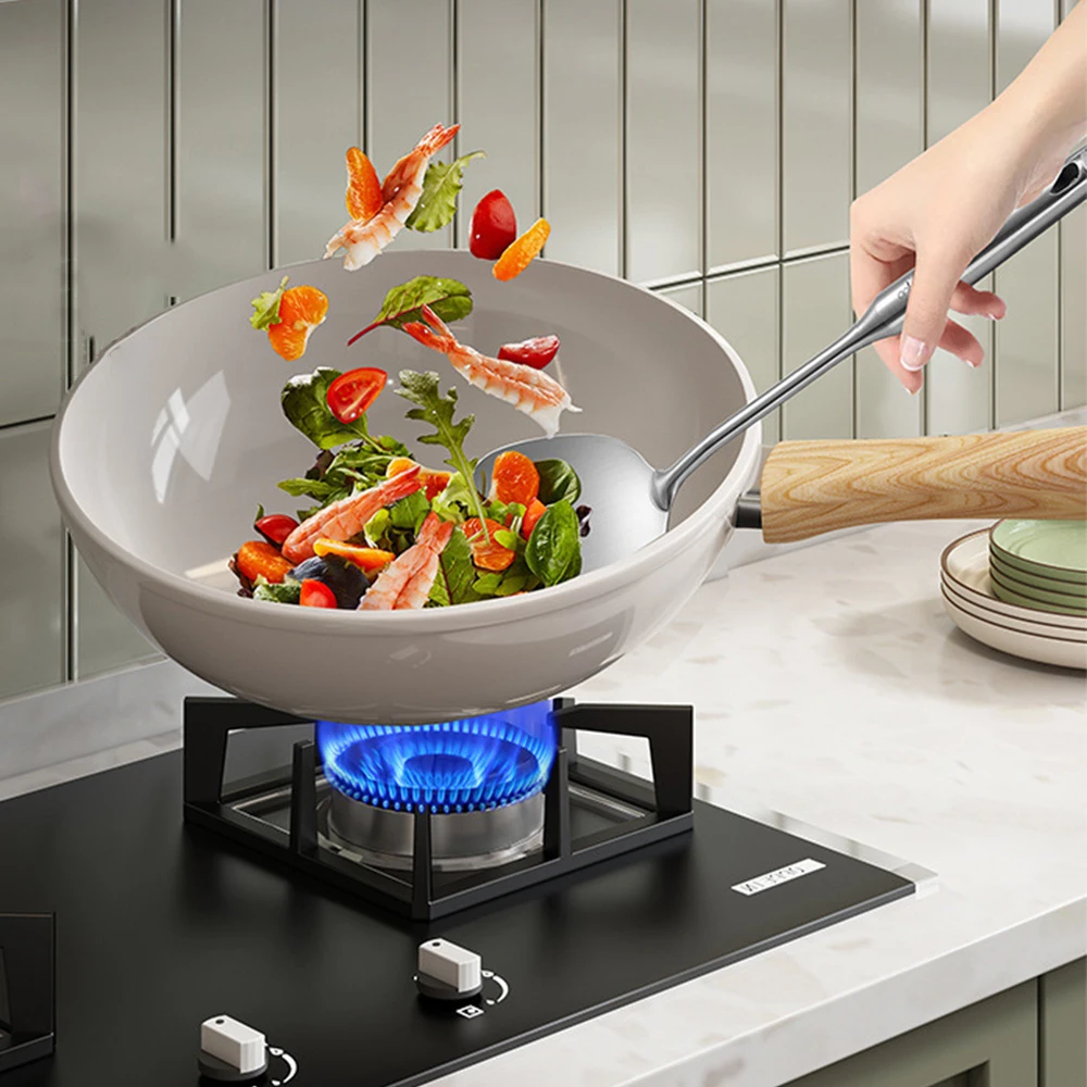 Ceramic Non-Stick Pan Wok Pan Home Steak Skillet Pancake Fried Induction Cooker Gas Stove Special Saucepan Nonstick Frying Pan