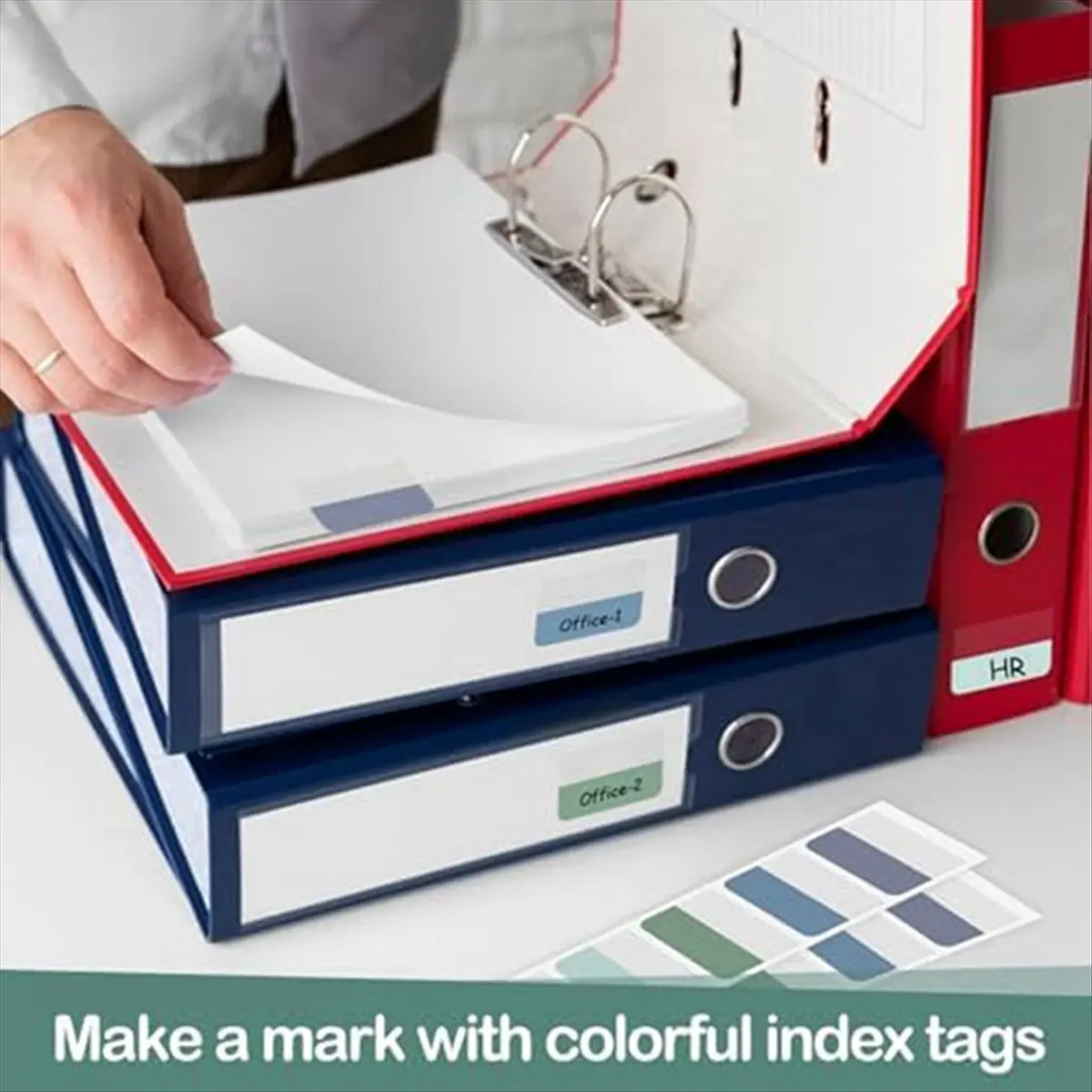 A72P Sticky Index Tabs Multicolor Self-Adhesive Book Tabs 1.8 x 1.1 Inch Writable Page Tabs Transparent for NotebooksFiles