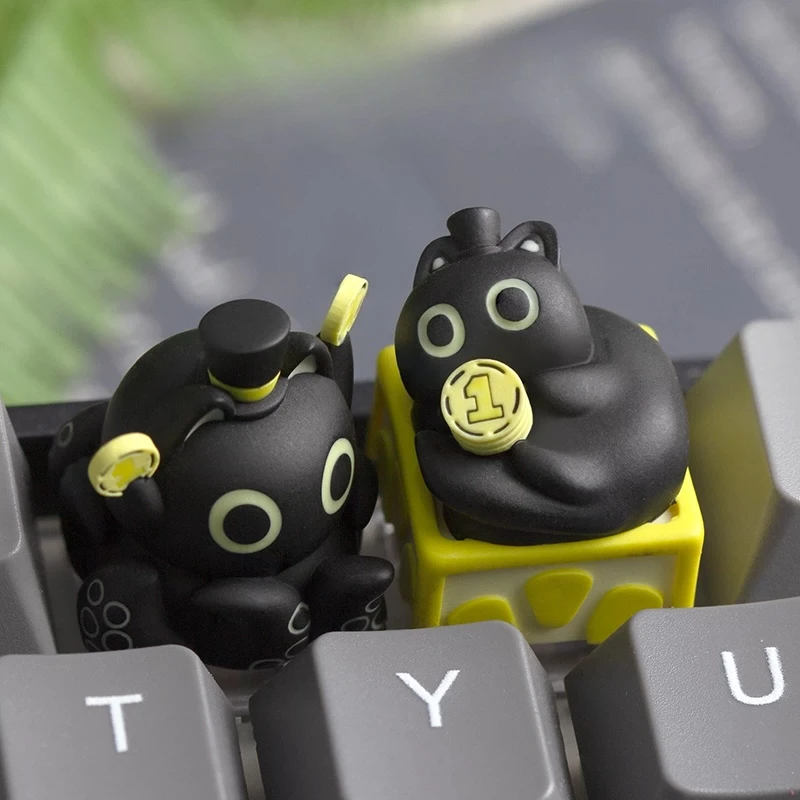 

Колпачки для клавиш клавиатуры серии Secret Lord Kitty Cat: милые и уютные, из смолы, персонализированные, для механических клавиатур