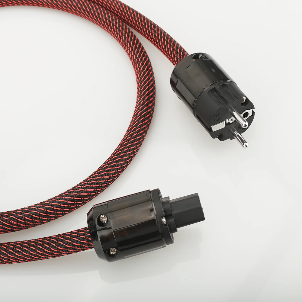 Высококачественный силовой кабель Schuko из чистой меди для аудиооборудования, шнур питания переменного тока ЕС