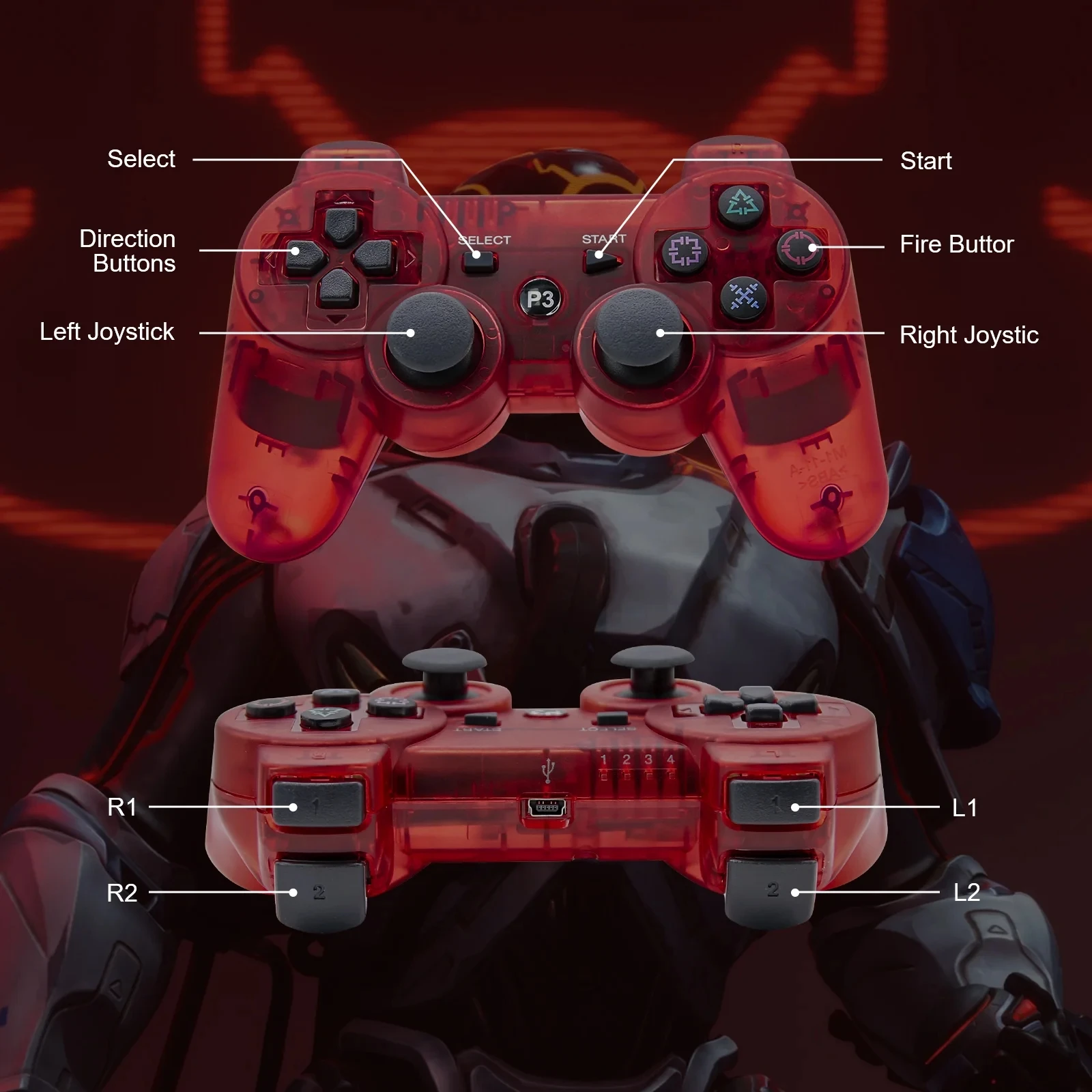 لوحة ألعاب لاسلكية بلاي ستيشن 3 وحدة تحكم PS3 عصا التحكم وحدة التحكم Joypad ملحقات دعم بلوتوث