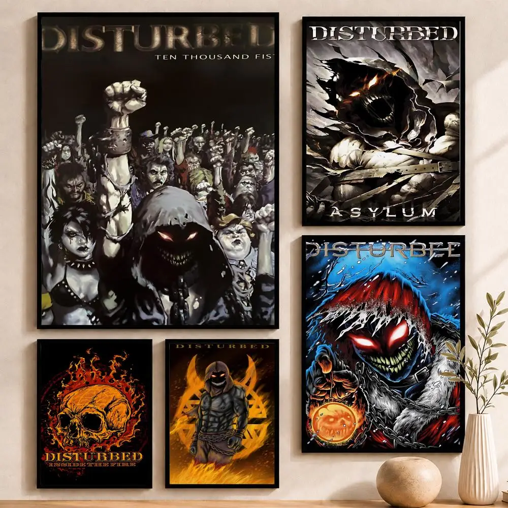 Band D-Disturbed-D Poster Self-Adhesive Waterproof Wall, Decorative Home Art & Holiday Gift