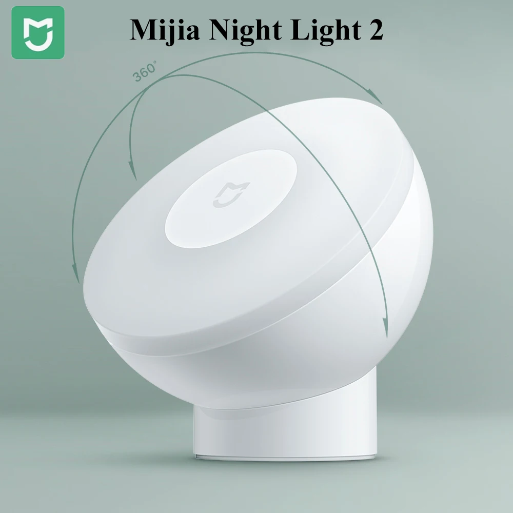 

Mijia Night Light 2 Version Motion Sensor Adjustable Brightness Smart Human Light Sensor Night Lamp Bedroom