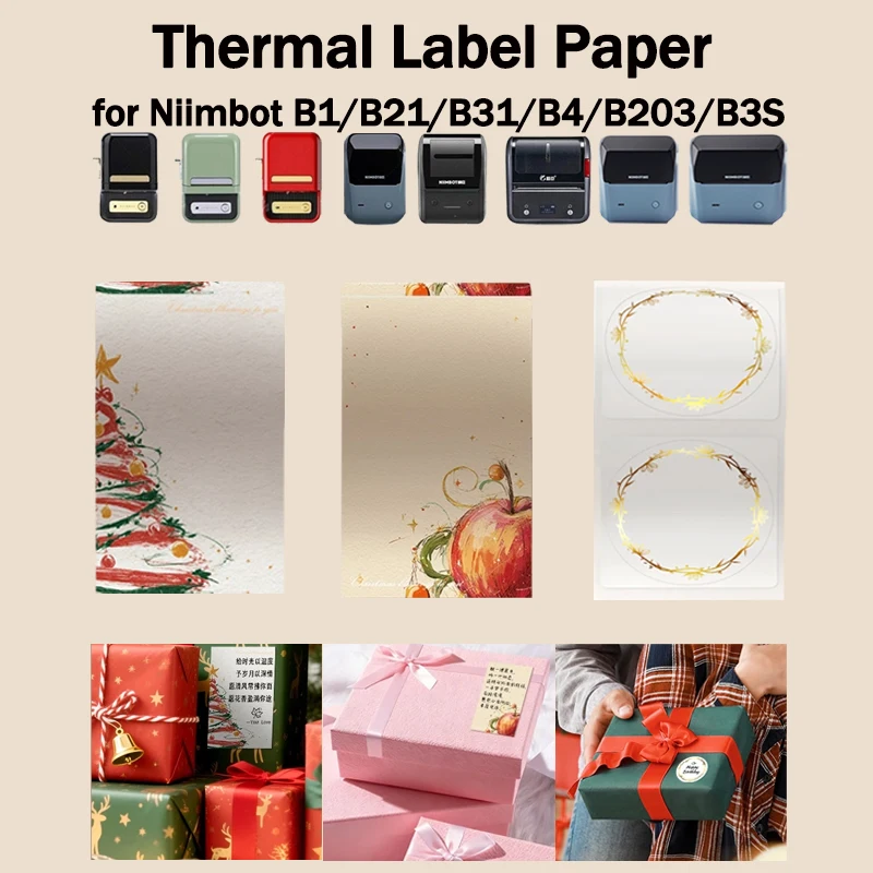 NIIMBOT B1/B2//B21/B31/B4/B203/B3S Flower Shop Blessing Label Greeting Card Sticker Cake Shop Gift Baking Waterproof Paper