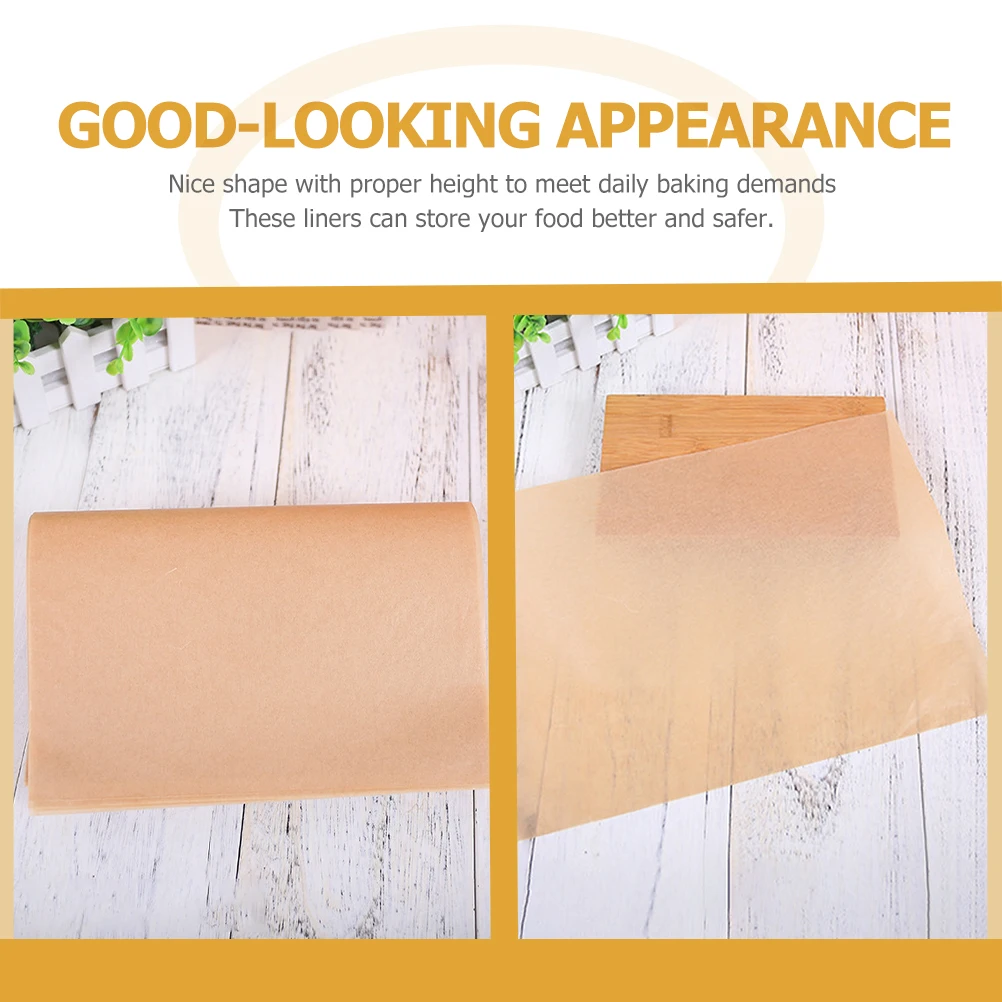 

100pcs Baking Parchment Paper Oven Liners Air Fryer Non-Stick Oil Resistant Heatproof Disposable Grill Steamer Paper Light