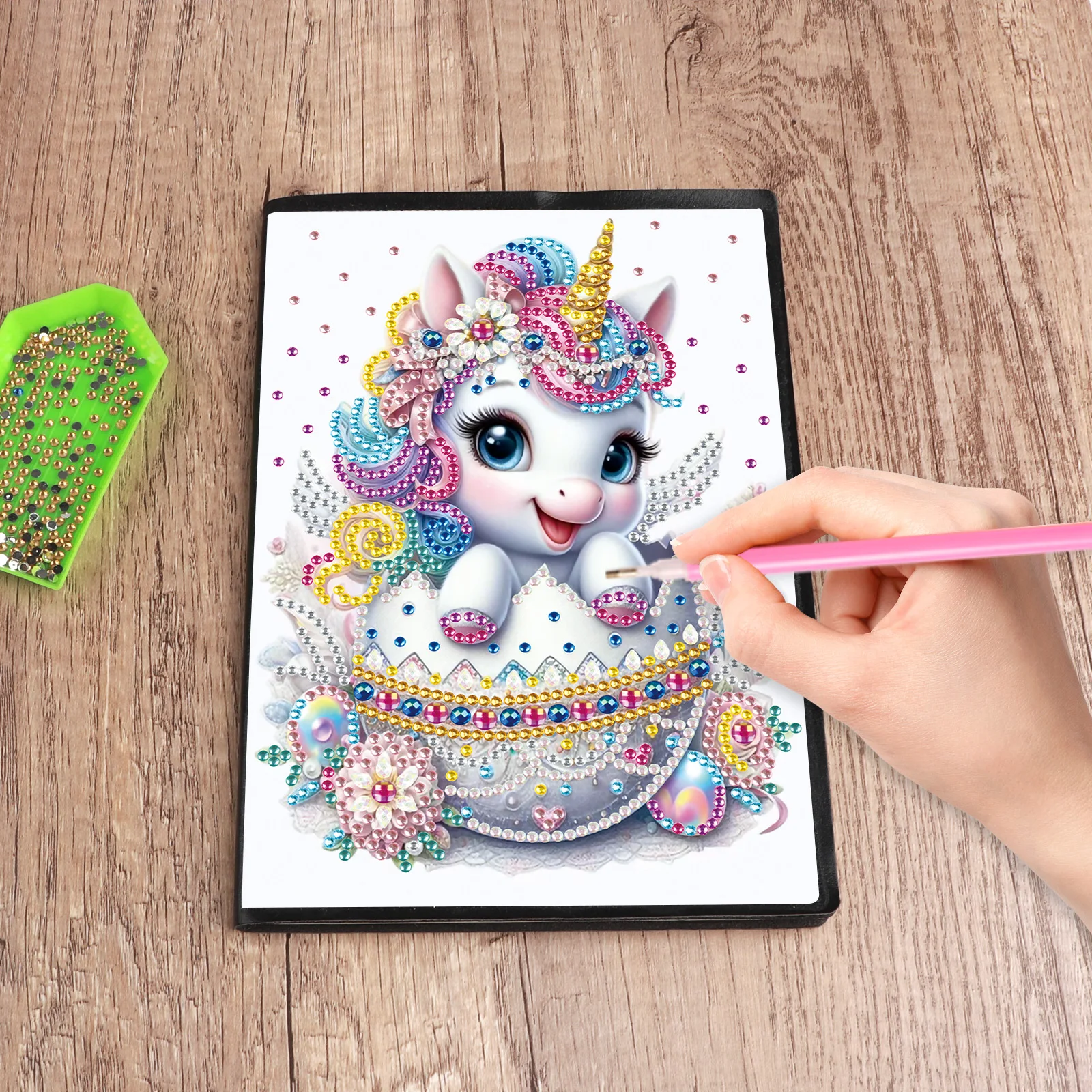 مجموعات دفتر الرسم الفني الماسي ، دفتر النقاط الماسية اللطيف على شكل وحيد القرن DIY للبالغين ، المجلات للهدايا المكتبية المنزلية الإبداعية #6