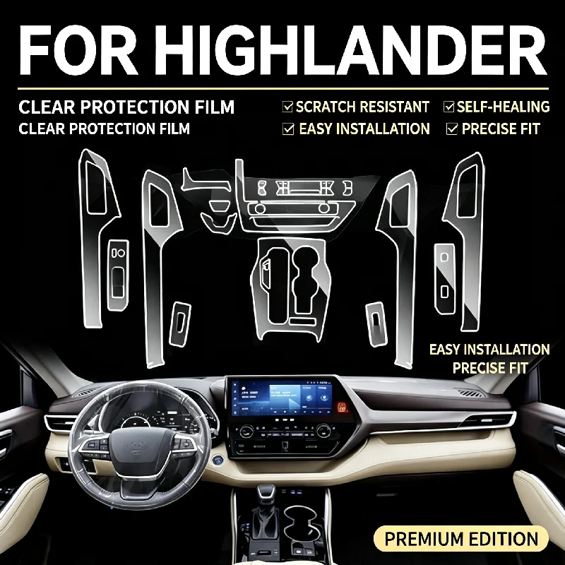 For 2024 Toyota Highlander center console interior protection film car accessories practical screen protector film