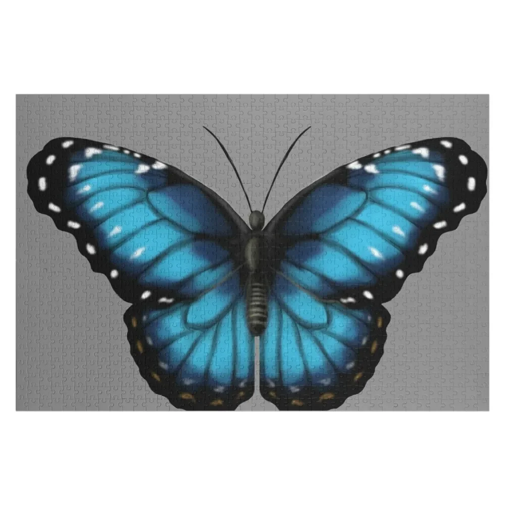 

Головоломка с синей бабочкой Morpho, деревянные композиции для детей, персонализированный подарок с фотографией, персонализированный пазл с именем