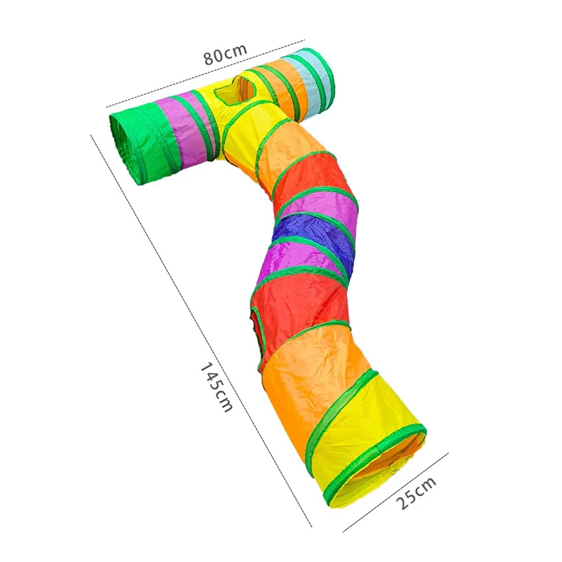 أنفاق لعب القطط الإبداعية الجديدة S Way T Way قابلة للطي في الأماكن المغلقة أنبوب نفق تفاعلي للحيوانات الأليفة لمستلزمات تمارين القطط