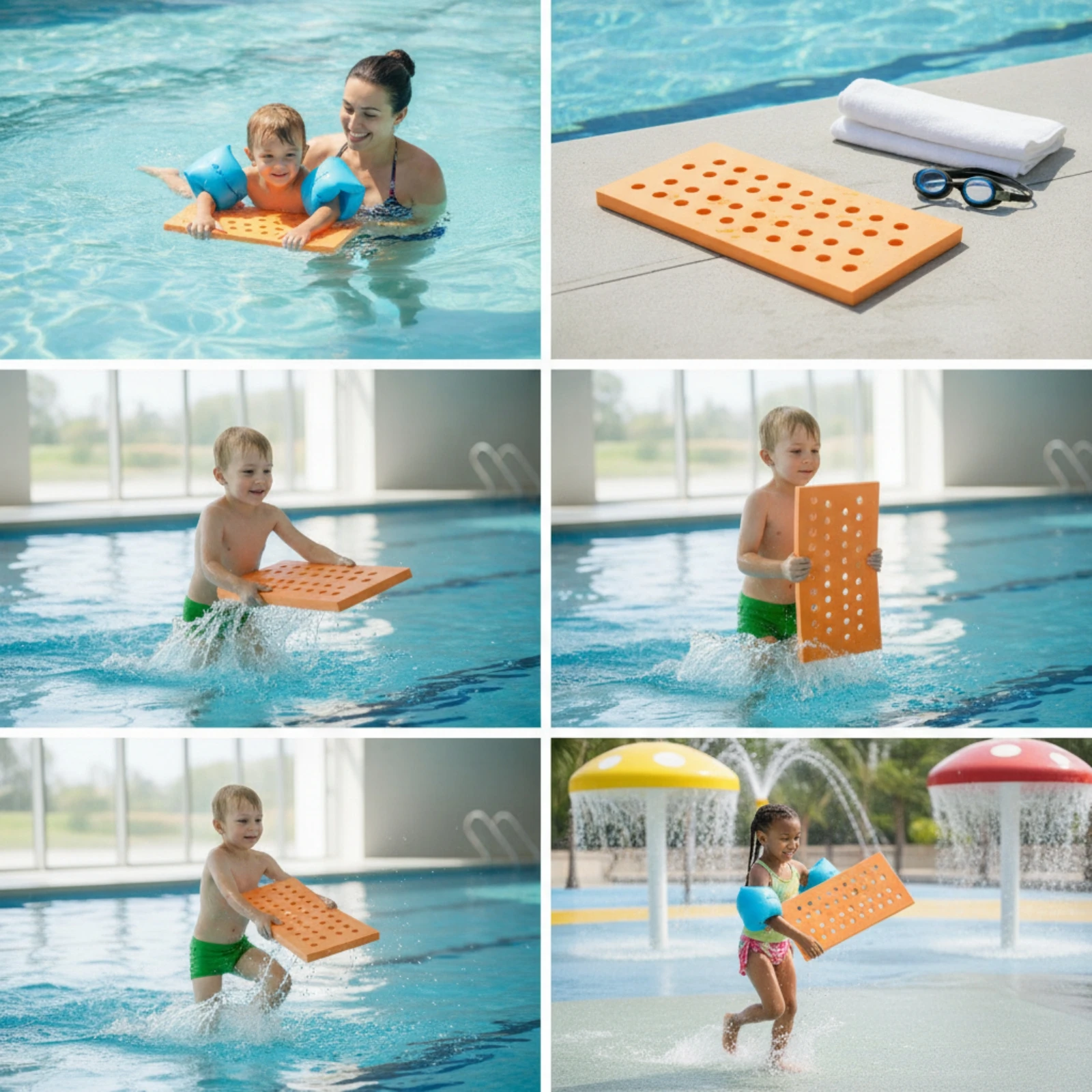 EVA Foam Kickboard Rectangular Swimming Kickboard Smooth Perforated Swim Board