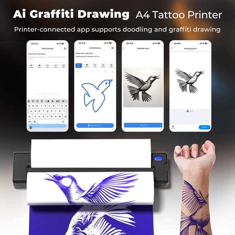 Portable High Clear A46S Thermal Transfer Machine, HD Tattoo Stencil Printing Printer