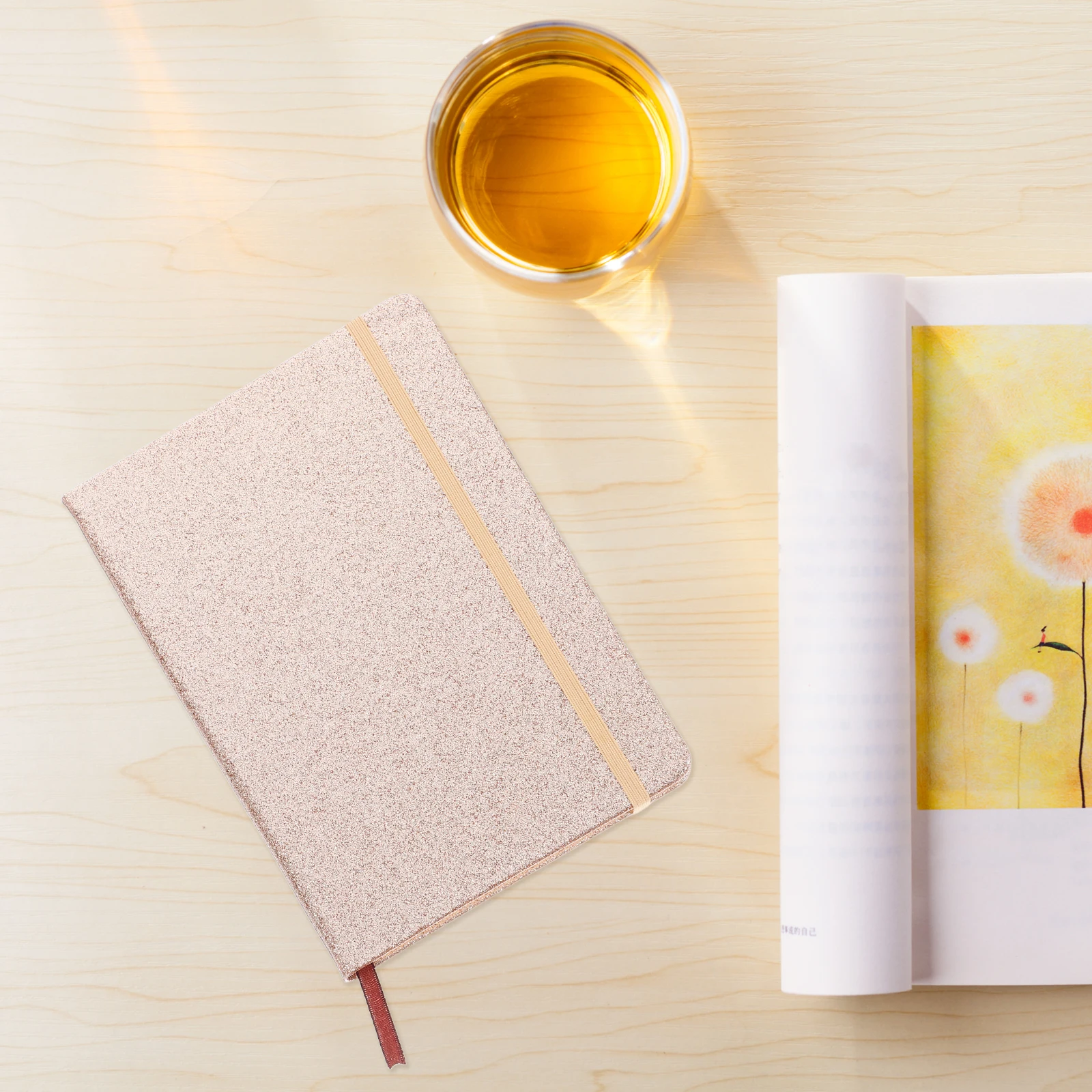 

Hard Sided Glitter Notebook A5 Elastic Band Waterproof Cover Mini Diary Travel Journal Pocket Notepad Small Bulk