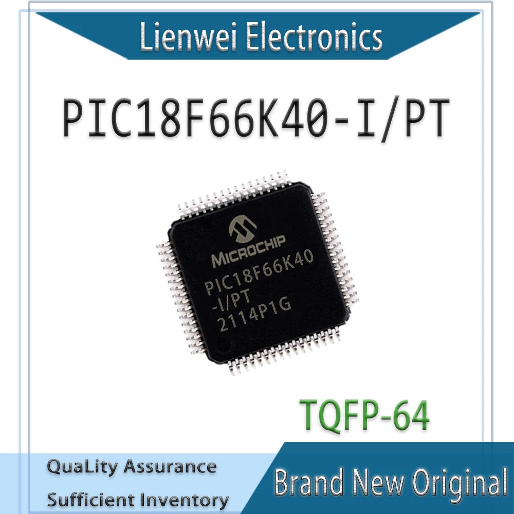 

100% New PIC18F66K40 PIC18F66K40-I/PT IC MCU Chipset TQFP-64