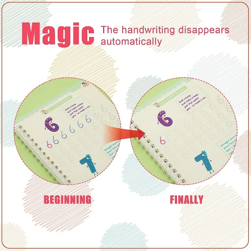 Magic Copybook Reusable Spanish Practice Spanish Writing Pen Drawing Groove Alphabet Wordpad Word Calligraphy