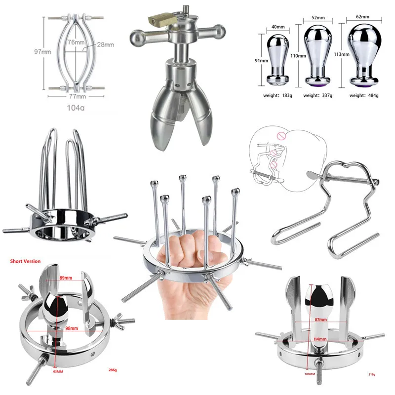 SM Goods Anal Expansion Vagina Dilator Anus Expander Speculum Adjustable Metal Butt Plug Bdsm Sex Toys For Women Adult Products