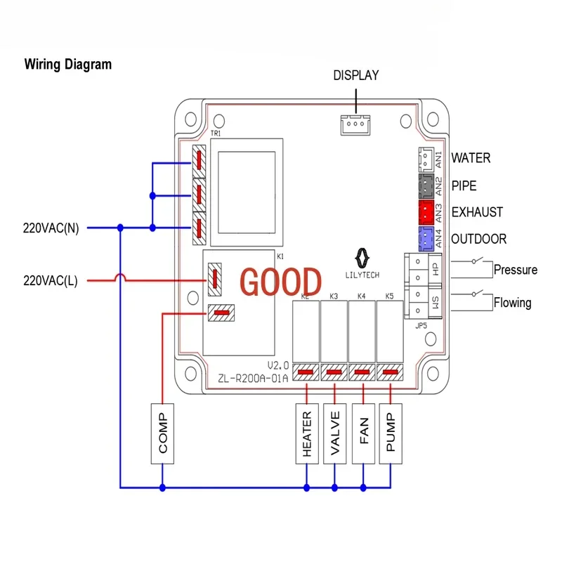 ZL-R200A new version, 220VAC universal, heat pump water heater controller