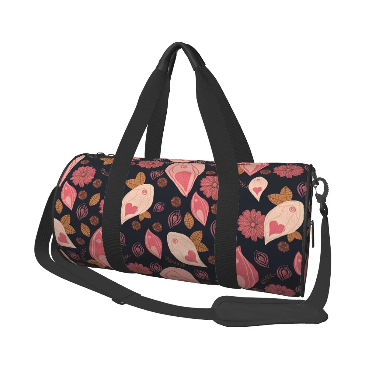 

Vulva Flower Pattern Large Duffle Gym Bag Waterproof Duffle Travel Bags Handbags Fitness bag