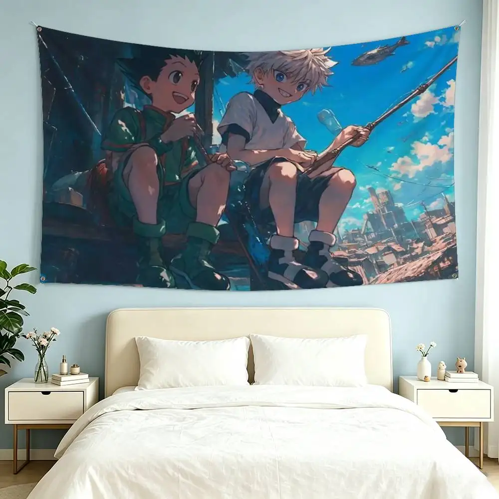 Anime H-HUNTERXHUNTER  Flags Wall Hanging Tapestry Outdoor Garage Room Decorative flag Background Blanket