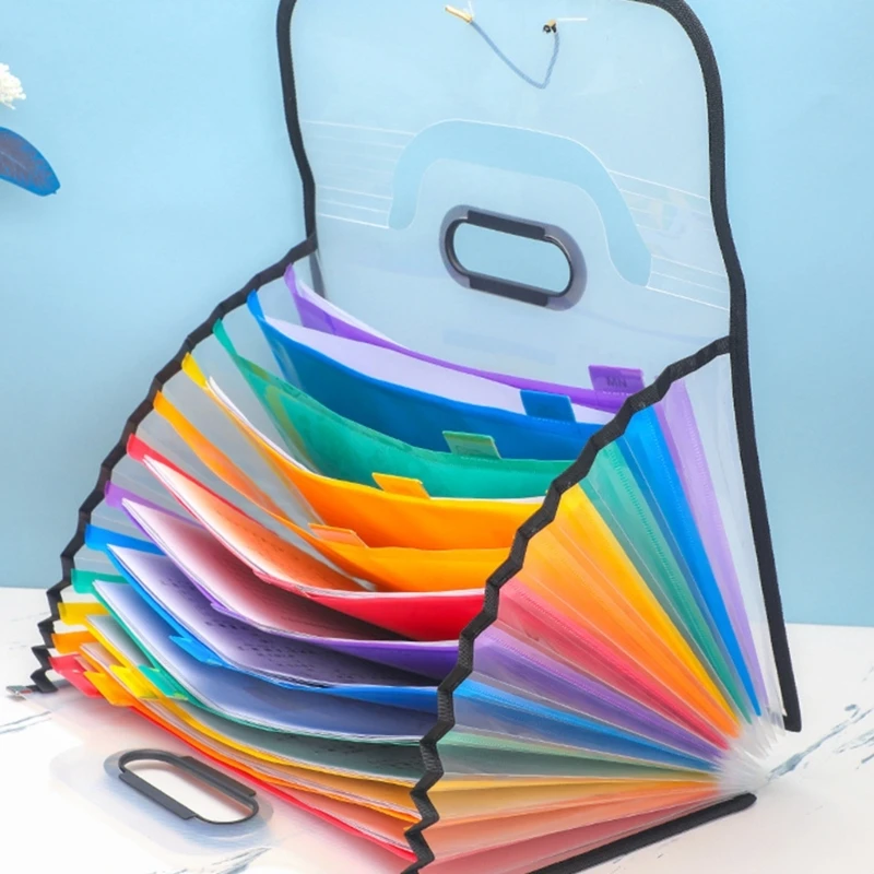 13 Pocket Expanding Folder Expandable File Folder With Handle Document Organiser Folder Desk File Filing Box Dropshipping