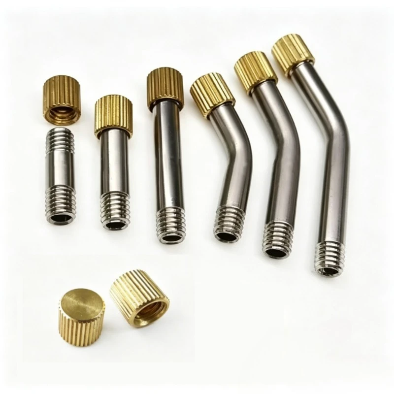1pcs M4/M5/M6/M8  Stainless Steel Double End Thread Cooling Pipe With Copper Lock Nut lNozzle for CNC Lathe Turret Tool Holder