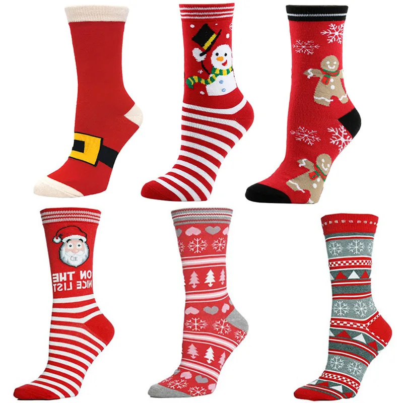 Autumn Winter Unisex Christmas Socks High Quality New Elk Santa Claus Personalized Comfortable  Breathable Halloween Gift Socks