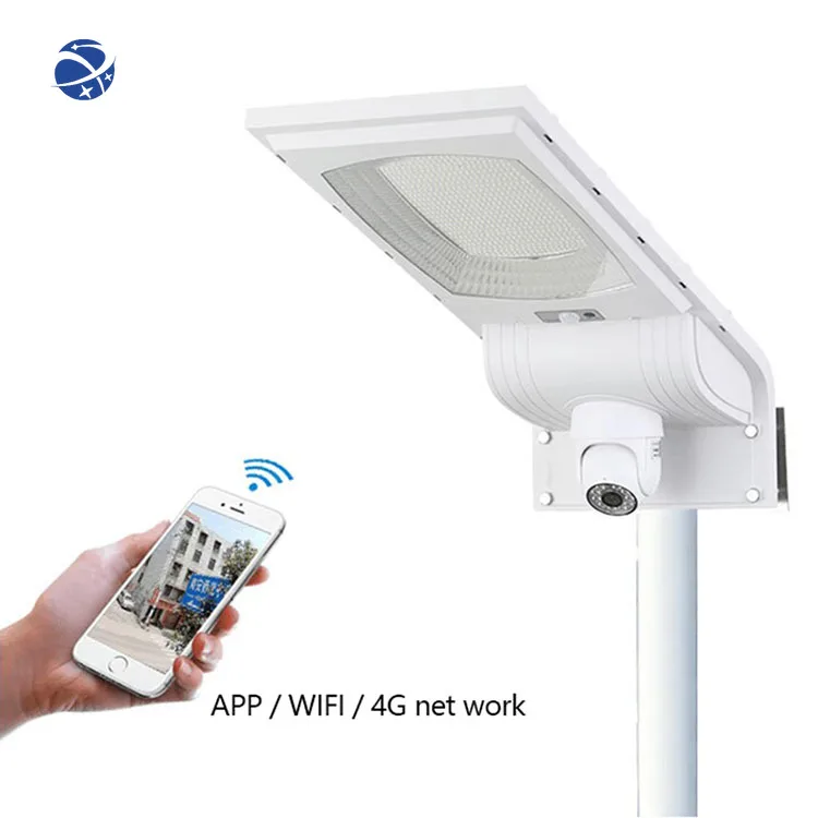 

Smart Control Mobile phone connect CCTV Security IP Camera Wireless with 300w Solar Street Outdoor Light for home farm use