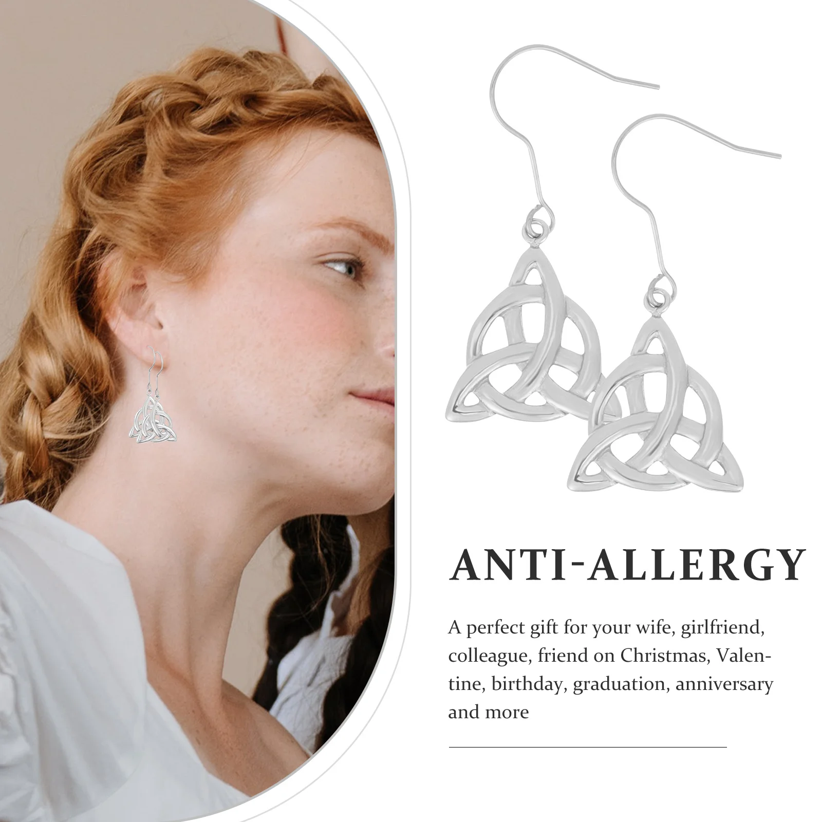 

1Pair Steel Color Knot Dangle Earrings Unique Stylish Drop Earrings for Women Party Casual Jewelry Gift Jewelry for Women