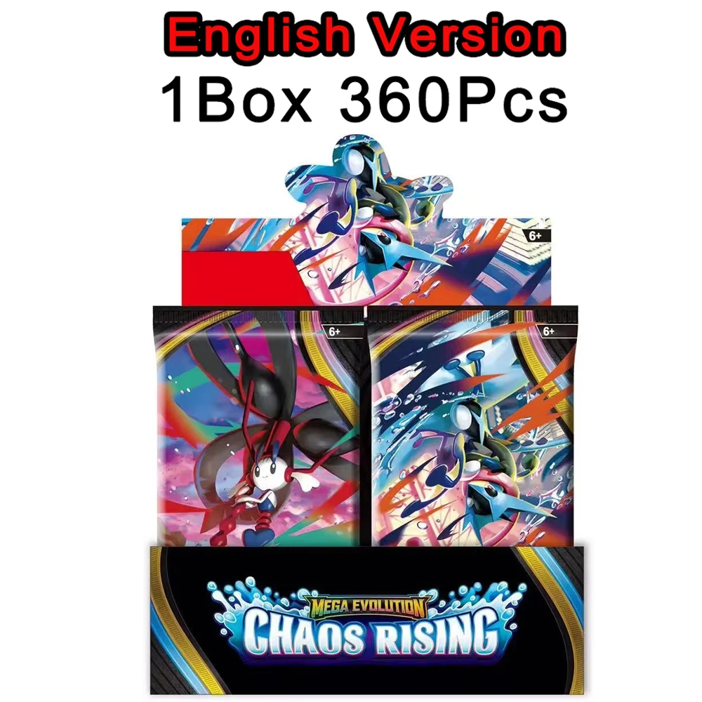 2026 Pokémon Cards Chaos Rising Booster Box 36 Packs 360 Cards English TCG Collectible Trading Card Game Toys for Kids Gift