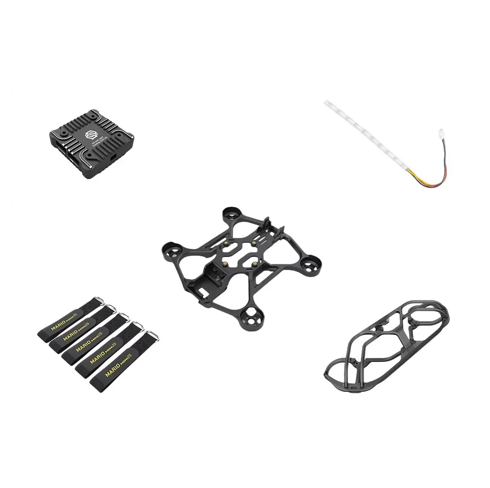 SpeedyBee Mario Mini25 Upgrade Parts Kit O4 Air Unit CNC Mount + Wing Propeller Protector + RGB LED Strip + 5Pcs Battery Strap f