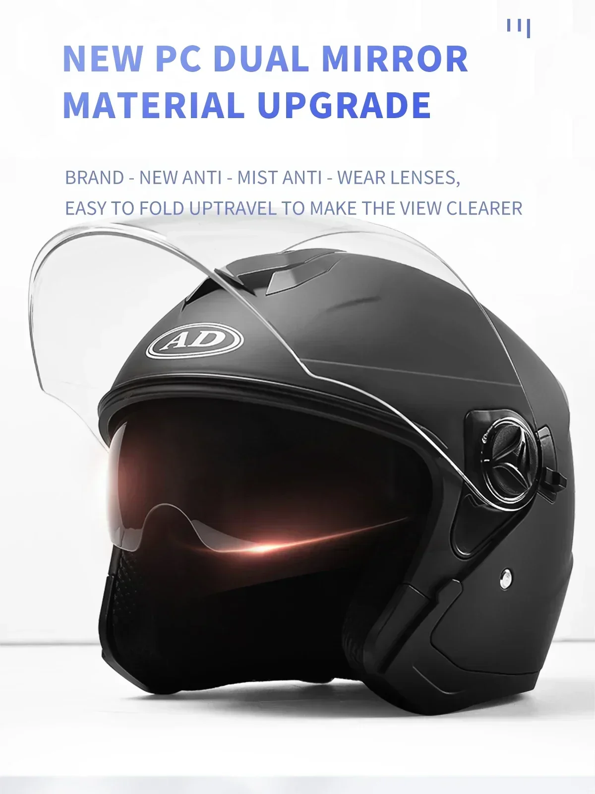 

Certified Electric Helmet 3C for Women and Men Electric Helmet for Four Seasons General Purpose Motorcycle HD Lens Half Helmet