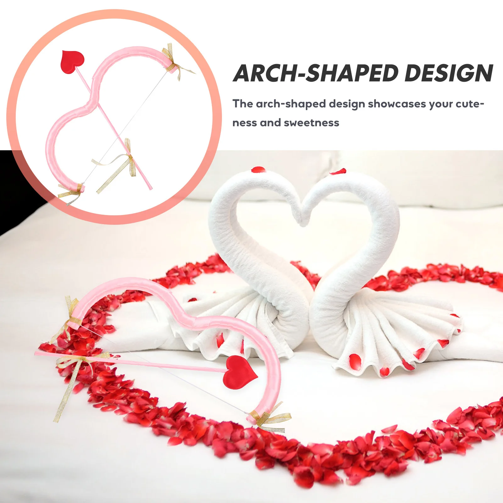 

1 Set Valentine Cupid Bow and Arrow Costume Accessory Foam Cosplay Prop for Party Masquerade
