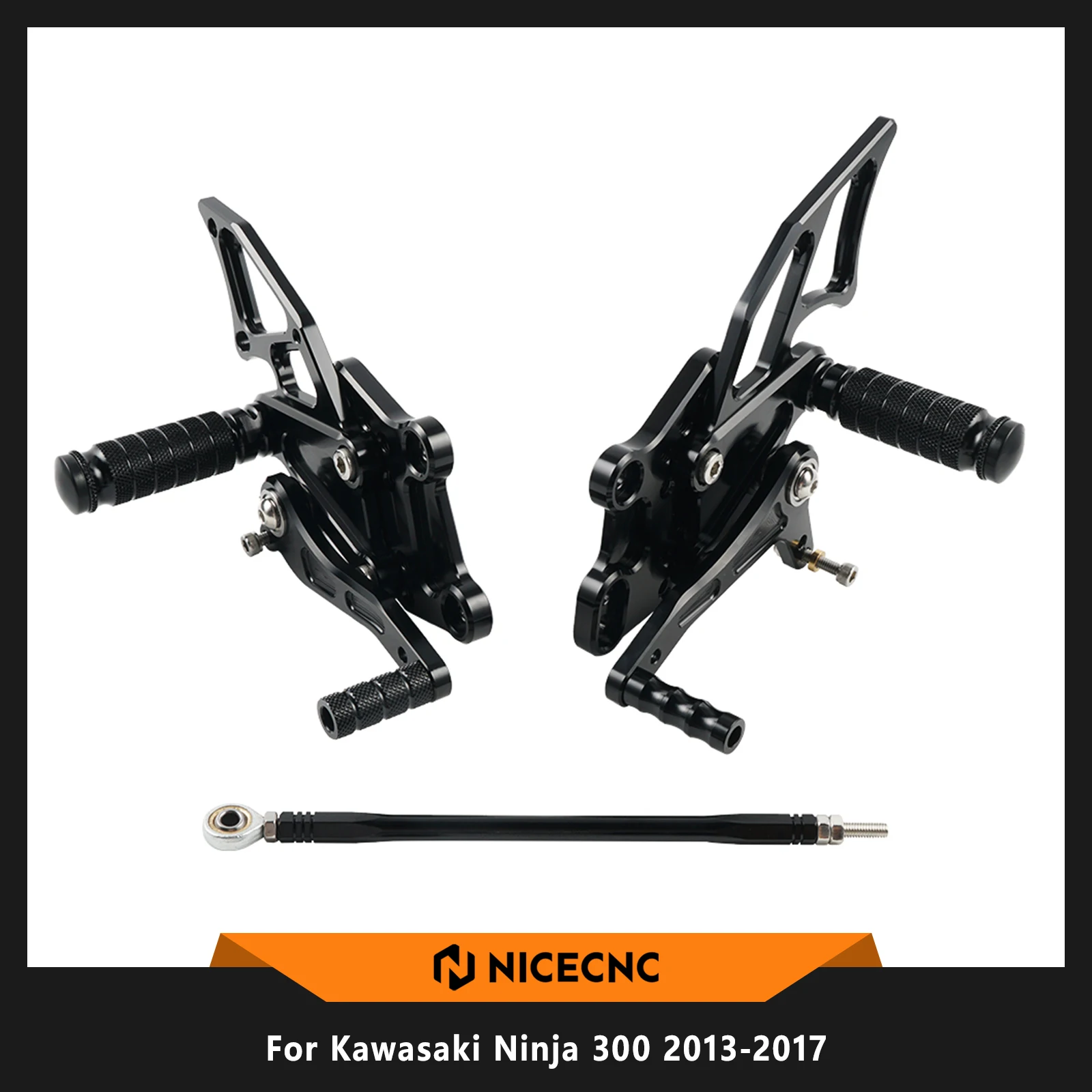 

For Kawasaki Ninja 300 EX300 2013 2014 2015 2016 2017 Motorcycle Rest Set Footpegs Footrest Foot Pegs Pedals Adjustable Rearset
