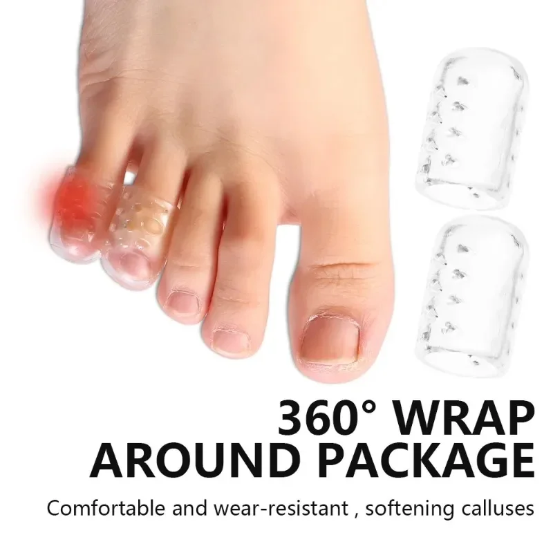 Transparent Soft Silicone Toe Caps Breathable Anti-Friction Toe Protector Prevents Blisters Toe Caps Cover Pain Relief Foot Care