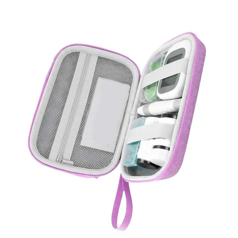 Diabetes Supply Travel Case EVA Construction for Insulin Pens Glucose Meters Test Strips and Accessories 12 5 18.5 CM