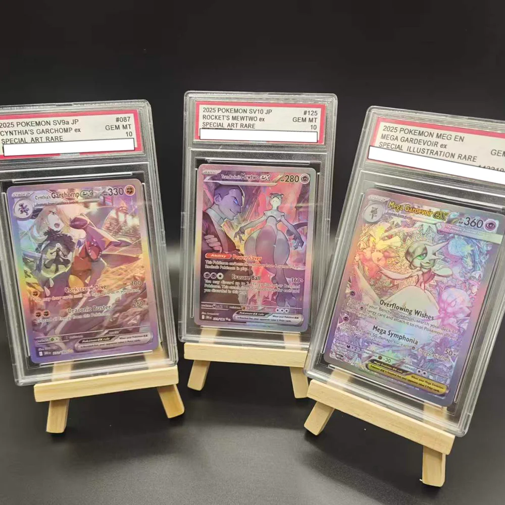 Tarjeta Coleccionable de Juego de Anime DIY 2025 PTCG Versión en Inglés 1ST MEGA GARDEVOIR EX, Tarjeta de Valoración de 10 Puntos, Juguete de Regalo