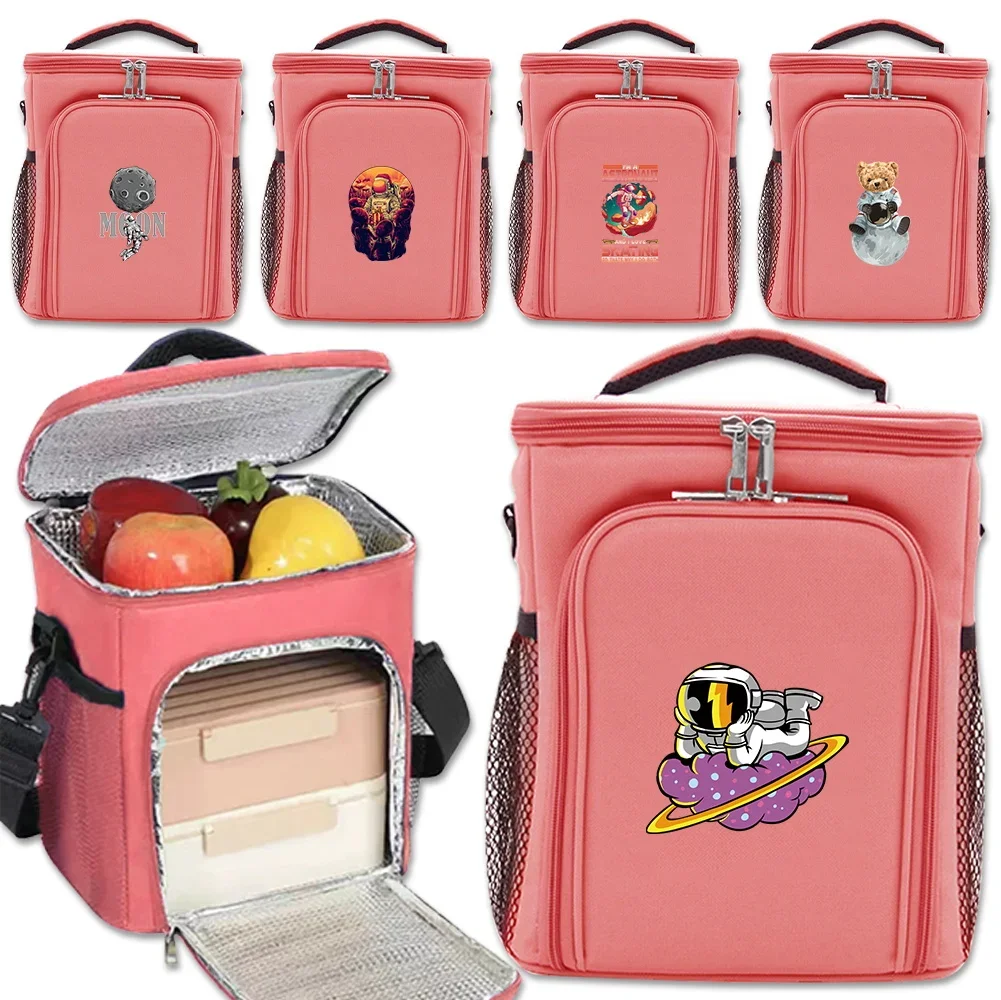 Fashion Picnic Bag Family Outdoor Activities Astronaut Pattern Printing Series Large-capacity Storage Food Refrigeration Bag
