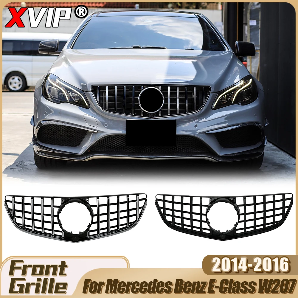 

XVIP Chrome Silver Diamonds Style Racing Grille For Mercedes-Benz E W207 E200 E250 E350 2014-2016 GTR Style Upper GrillesTuning