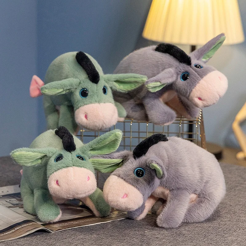 30CM Cartoon Simulation Anime Realistic Donkey and Mule Stuffed Animal Plush Toy Children's Birthday Gift Kawaii Handmade Doll