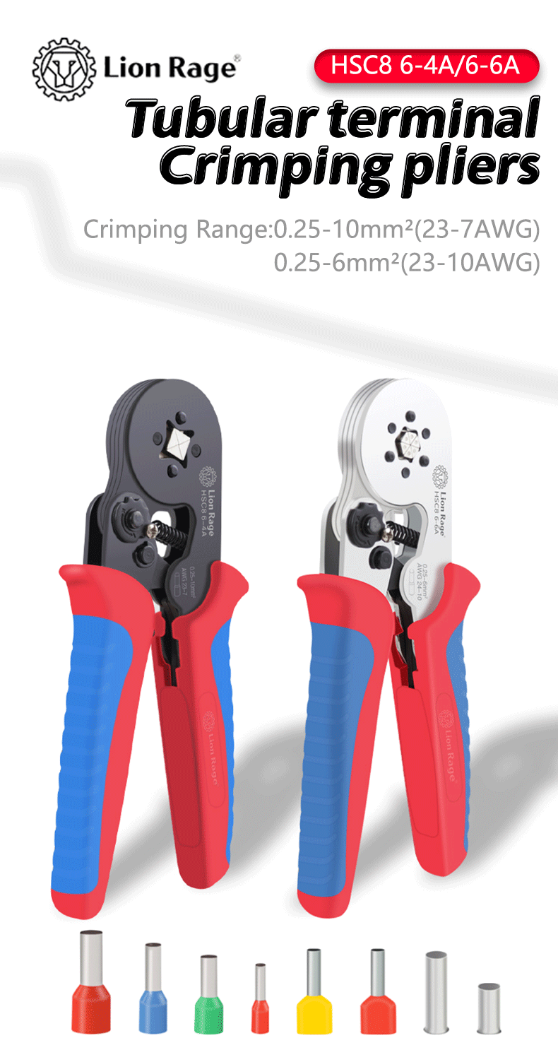 Crimpwerkzeuge, Ferrulen, Röhrchenklemmen, Drahtcrimpzange, Haushalts-Elektro-Set, 1200 Stück Klemmen HSC8 6-4 6-6 16-6 – Detail 1