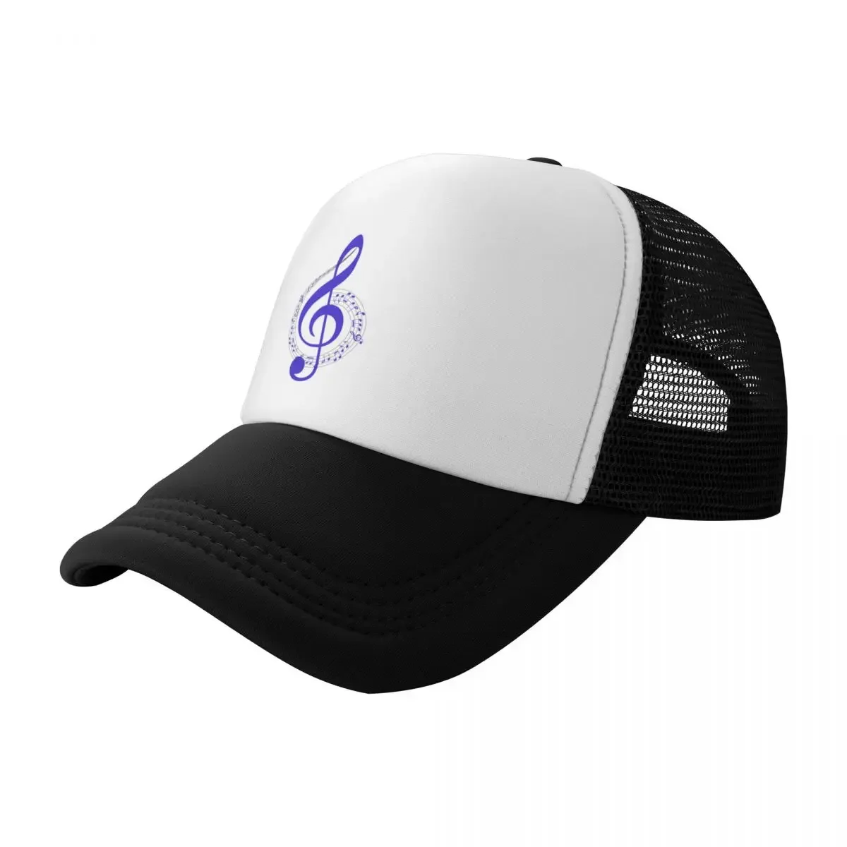 Music Notes Treble Clef - Blue Baseball Cap Thermal Visor Brand Man cap Golf Hat Man Trucker Cap Hats For Men Women's