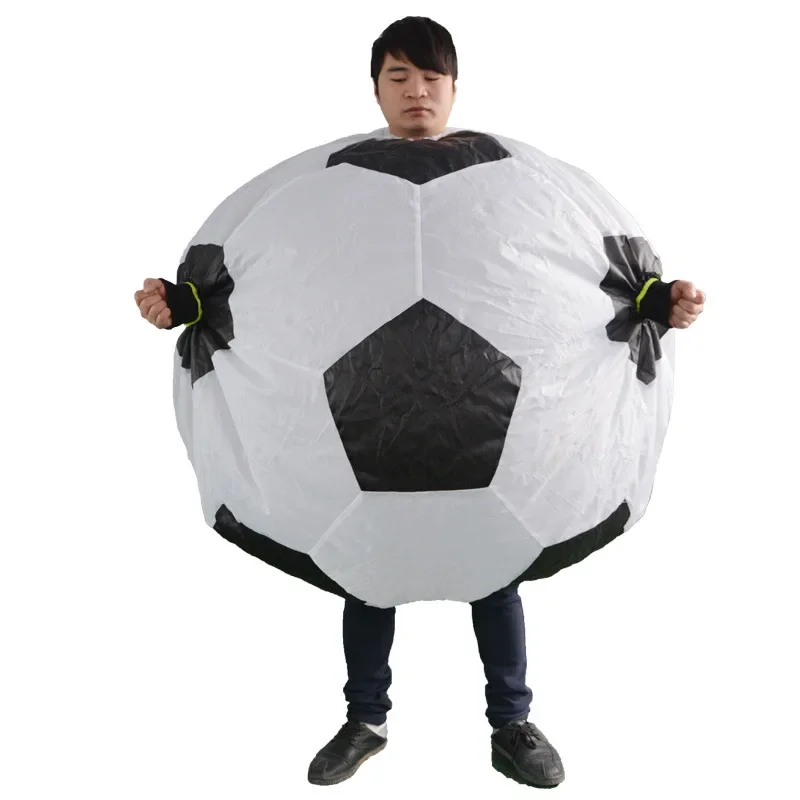 Costume gonflable de ballon de football pour adultes, mascotte de football amusante, cosplay, robe de paupières, accessoires de carnaval de fête, sauter imbibé