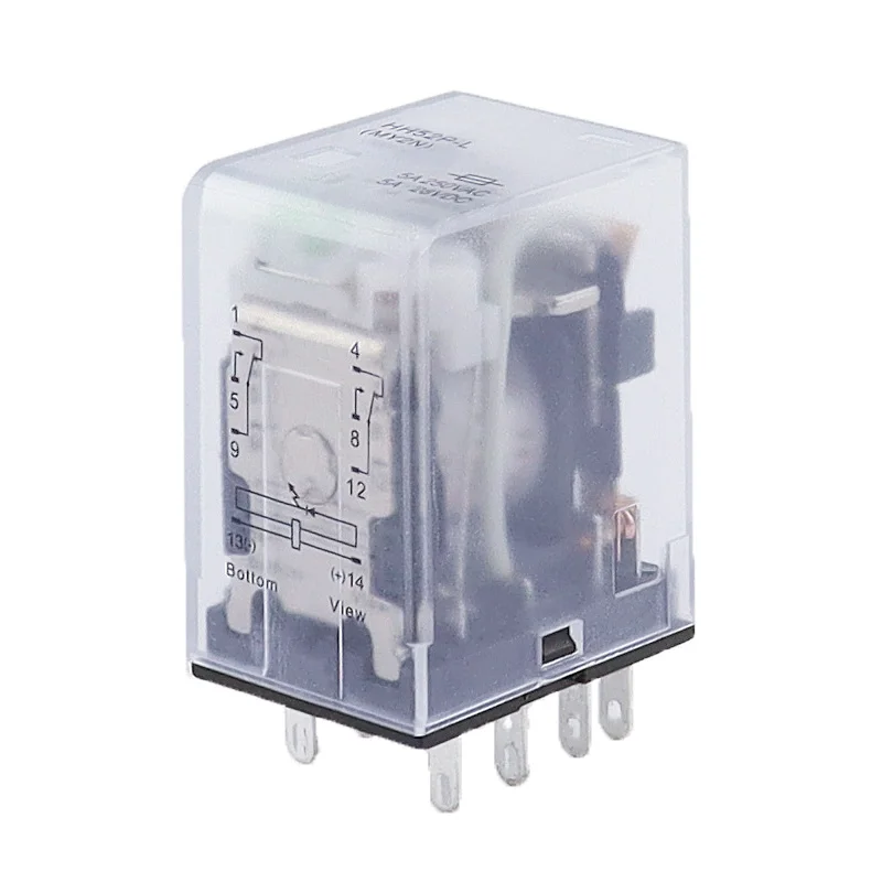 1PCS AC 12V 24V 36V 48V 110V 220V 380V electromagnetic relay With LED indicator HH52P MY2 series 12VDC HH52P-L MY2NJ