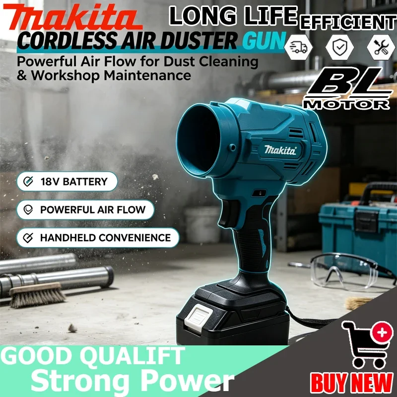 Makita 18V Brushless Cordless Jet Turbine Fan,130000RPM 6-Speed Powerful Fan for Workshop Dust Removal & Yard Outdoor Cleaning