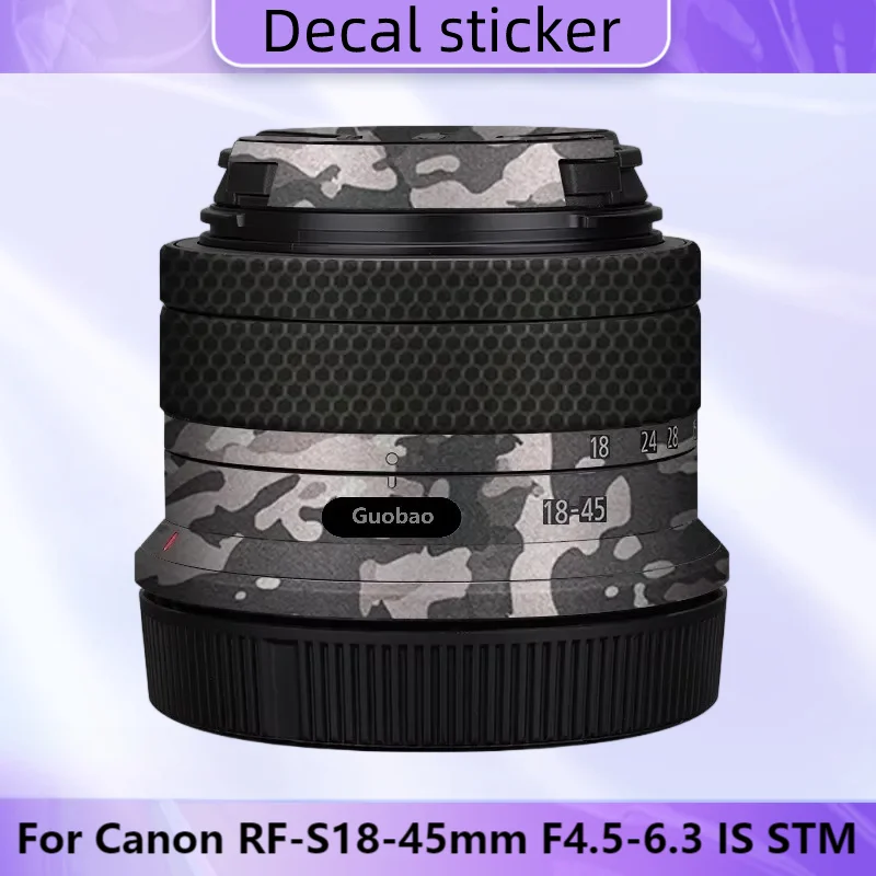 

For Canon RF-S18-45 F4.5-6.3 IS STM Lens Body Sticker Protective Skin Decal Vinyl Wrap Film Anti-Scratch Protector Coat