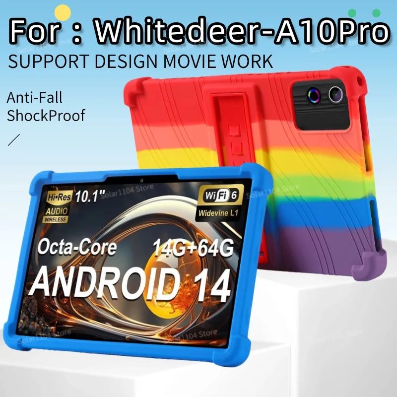 

Whitedeer-A10Pro Tablet 2025 10 Inch Whitedeer-A10Pro with Stand Silicone Protective Case Shockproof and Dropproof