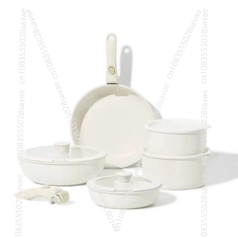 Pots and Pans Set, Nonstick Cookware Sets Detachable Handle, Induction RV Kitchen Set Removable Handle, Oven Safe