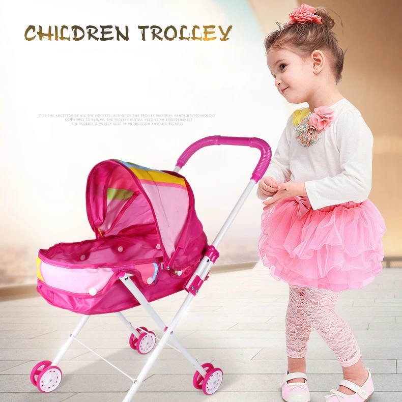 シミュレーショントロリーおもちゃかわいい漫画リアルな赤ちゃん小さなベビーカー女の子ままごとおもちゃ赤ちゃん幼児のおもちゃドールハウスアクセサリー
